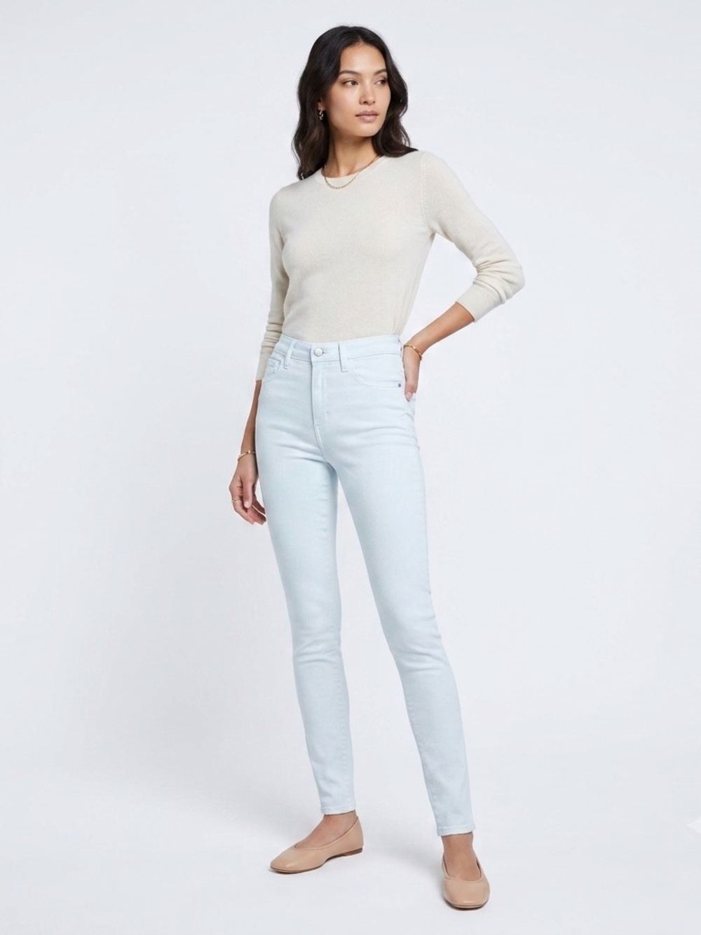 L'AGENCE Marguerite High Rise Skinny Jeans 25 NWOT Dev Ice Blue
